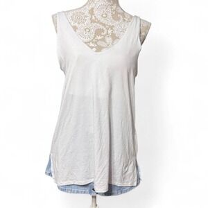 NWT Athleta Essential Support Tank With Self Bra White Minimalist Athleisure